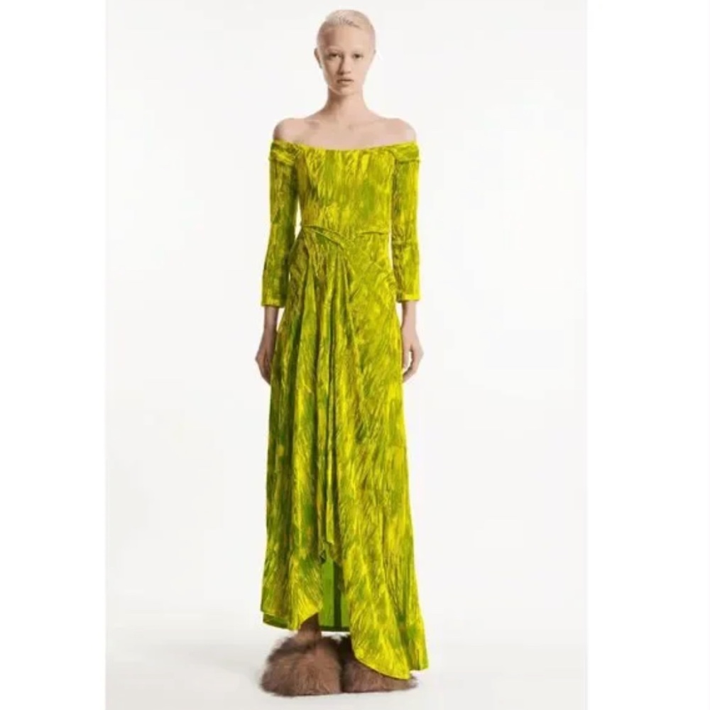 A.W.A.K.E. Mode Velvet Asymmetric Dress